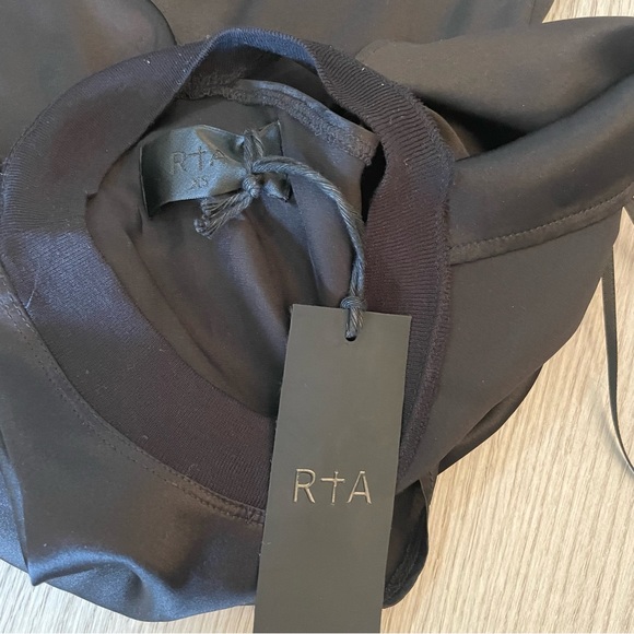 RtA Axel Tee Black Silk Off the Shoulder Top - Picture 6 of 13